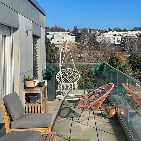 Apartment Penthouse 360 View 2br, Large Terrace Lausanne